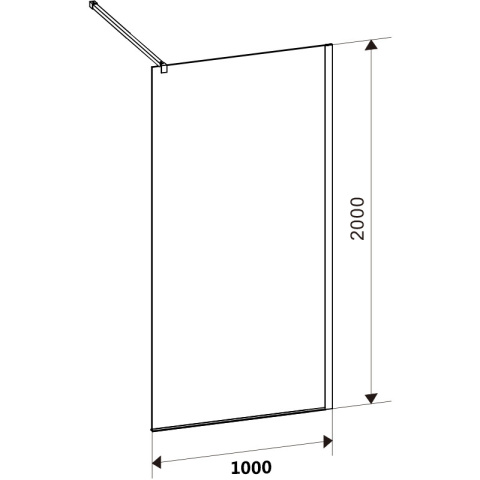 ŚCIANKA PRYSZNICOWA SH05D CZARNA 100 CM 8 MM