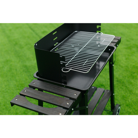 GRILL OGRODOWY WĘGLOWY Z OSŁONĄ I PÓŁKAMI VL06 CZARNY GRILL OGRODOWY WĘGLOWY Z OSŁONĄ I PÓŁKAMI VL06 CZARNY