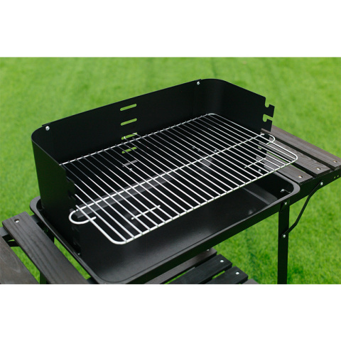 GRILL OGRODOWY WĘGLOWY Z OSŁONĄ I PÓŁKAMI VL06 CZARNY GRILL OGRODOWY WĘGLOWY Z OSŁONĄ I PÓŁKAMI VL06 CZARNY