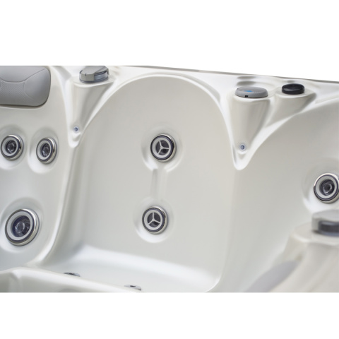JACUZZI OGRODOWE WANNA SPA531 BIAŁA PERŁA OBUDOWA ANTRACYT 200x200 CM