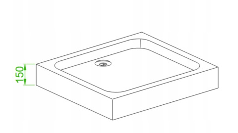 BRODZIK PRYSZNICOWY PROSTOKĄTNY WYSOKI SXL03B CZARNY 90x80 CM