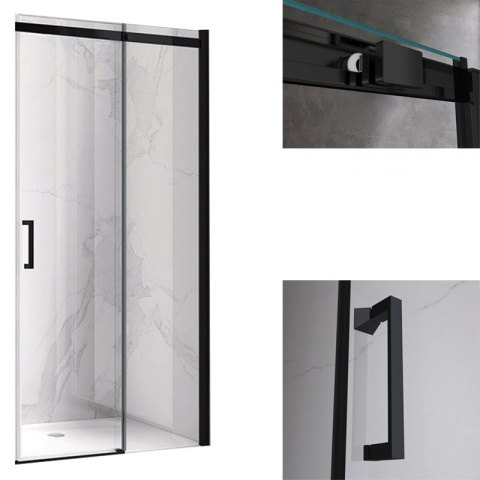 DRZWI PRYSZNICOWE KZ09B CZARNE 105-110 CM 8 MM DRZWI PRYSZNICOWE KZ09B CZARNE 105-110 CM 8 MM