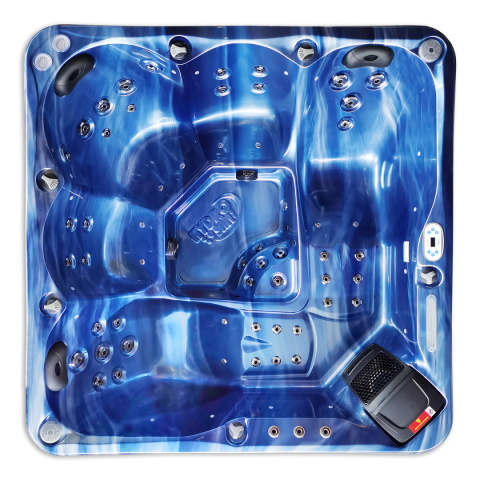 JACUZZI OGRODOWE WANNA SPA750 NIEBIESKA FALA OBUDOWA ANTRACYT 200x200 CM JACUZZI OGRODOWE WANNA SPA750 NIEBIESKA FALA OBUDOWA ANTRACYT 200x200 CM