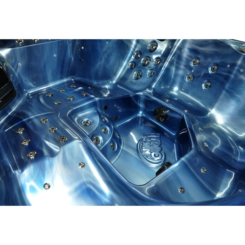 JACUZZI OGRODOWE WANNA SPA750 NIEBIESKA FALA OBUDOWA ANTRACYT 200x200 CM JACUZZI OGRODOWE WANNA SPA750 NIEBIESKA FALA OBUDOWA ANTRACYT 200x200 CM