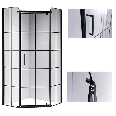 KABINA PRYSZNICOWA PIĘCIOKĄTNA BS06B CZARNA 90x90 CM KABINA PRYSZNICOWA PIĘCIOKĄTNA BS06B CZARNA 90x90 CM