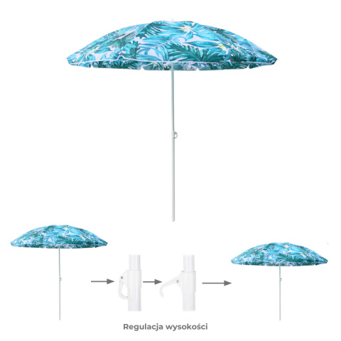 PARASOL PLAŻOWY OGRODOWY BALKONOWY KORAL 1A 180 CM