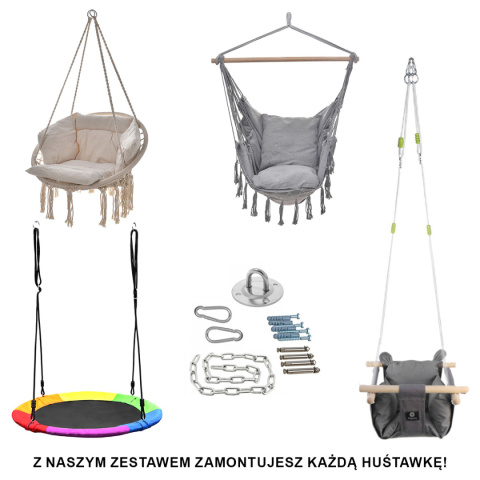 UCHWYT MOCOWANIE HUŚTAWKI HAMAKA FOTELA WISZĄCEGO BOCIANIE GNIAZDO UCHWYT MOCOWANIE HUŚTAWKI HAMAKA FOTELA WISZĄCEGO BOCIANIE GNIAZDO