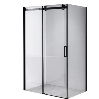 KABINA PRYSZNICOWA PROSTOKĄTNA BS15A CZARNA 100x80 CM