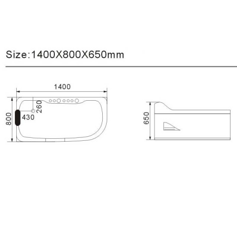 WANNA Z HYDROMASAŻEM LEMUR 796R PRAWY BIAŁA 140x80 CM WANNA Z HYDROMASAŻEM LEMUR 796R PRAWY BIAŁA 140x80 CM