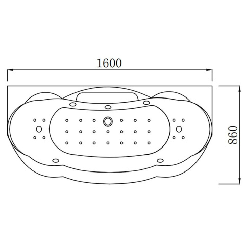 WANNA Z HYDROMASAŻEM PARMA 924 BIAŁA 160x88 CM WANNA Z HYDROMASAŻEM PARMA 924 BIAŁA 160x88 CM