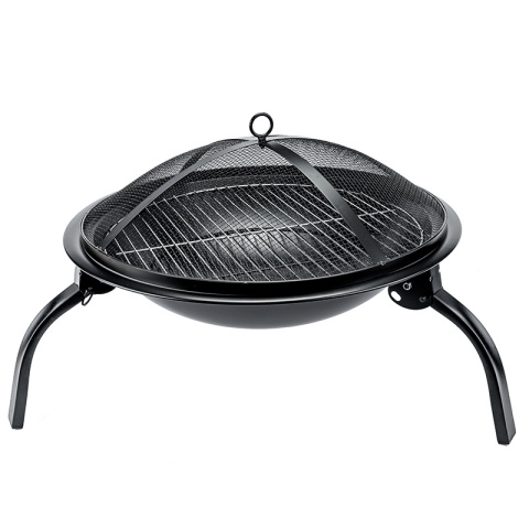 GRILL OGRODOWY WĘGLOWY Z POKRYWĄ VL07 CZARNY
