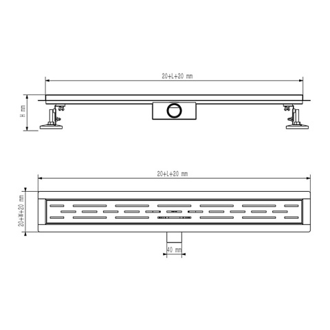 ODPŁYW LINIOWY DL01 QUBE G3 SATIN 50 CM