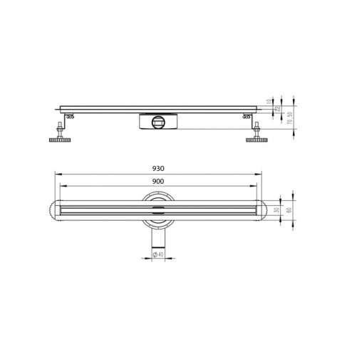 ODPŁYW LINIOWY OBROTOWY SLIM DL03 SATIN 80 CM