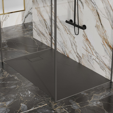 BRODZIK PRYSZNICOWY KAMIENNY PROSTOKĄTNY SLIM JUKO CZARNY 110x70 CM BRODZIK PRYSZNICOWY KAMIENNY PROSTOKĄTNY SLIM JUKO CZARNY 110x70 CM