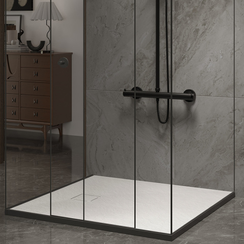 BRODZIK PRYSZNICOWY KAMIENNY KWADRATOWY SLIM RIKO BIAŁY 80x80 CM BRODZIK PRYSZNICOWY KAMIENNY KWADRATOWY SLIM RIKO BIAŁY 80x80 CM