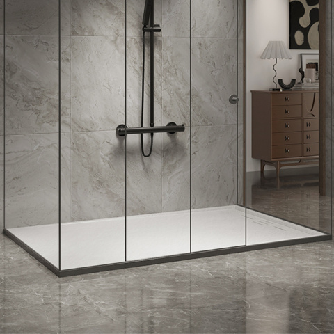 BRODZIK PRYSZNICOWY KAMIENNY PROSTOKĄTNY SLIM DEKO BIAŁY 130x90 CM BRODZIK PRYSZNICOWY KAMIENNY PROSTOKĄTNY SLIM DEKO BIAŁY 130x90 CM
