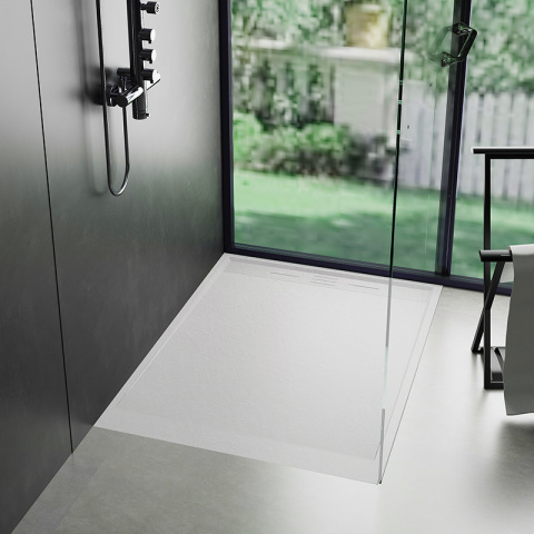 BRODZIK PRYSZNICOWY KAMIENNY PROSTOKĄTNY SLIM DEKO BIAŁY 130x90 CM BRODZIK PRYSZNICOWY KAMIENNY PROSTOKĄTNY SLIM DEKO BIAŁY 130x90 CM
