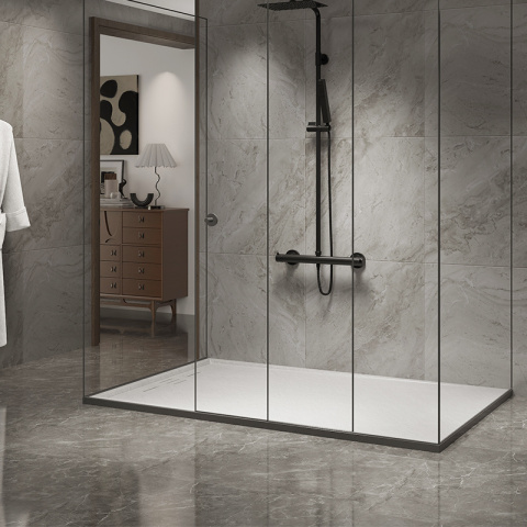 BRODZIK PRYSZNICOWY KAMIENNY PROSTOKĄTNY SLIM DEKO BIAŁY 130x90 CM BRODZIK PRYSZNICOWY KAMIENNY PROSTOKĄTNY SLIM DEKO BIAŁY 130x90 CM