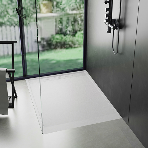 BRODZIK PRYSZNICOWY KAMIENNY PROSTOKĄTNY SLIM DEKO BIAŁY 130x90 CM BRODZIK PRYSZNICOWY KAMIENNY PROSTOKĄTNY SLIM DEKO BIAŁY 130x90 CM
