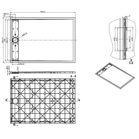 BRODZIK PRYSZNICOWY KAMIENNY PROSTOKĄTNY SLIM DEKO CZARNY 130x90 CM BRODZIK PRYSZNICOWY KAMIENNY PROSTOKĄTNY SLIM DEKO CZARNY 130x90 CM