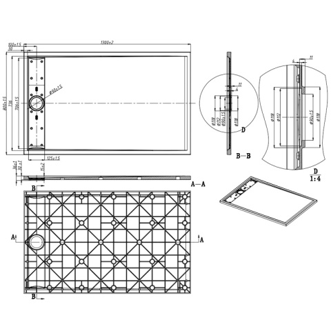 BRODZIK PRYSZNICOWY KAMIENNY PROSTOKĄTNY SLIM DEKO CZARNY 130x80 CM BRODZIK PRYSZNICOWY KAMIENNY PROSTOKĄTNY SLIM DEKO CZARNY 130x80 CM