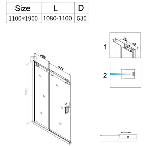 DRZWI PRYSZNICOWE SH03C ZŁOTE 105-110 CM 8 MM DRZWI PRYSZNICOWE SH03C ZŁOTE 105-110 CM 8 MM