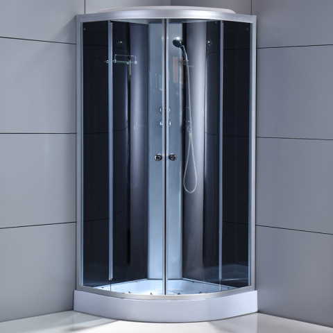 KABINA PRYSZNICOWA PÓŁOKRĄGŁA Z BRODZIKIEM WSH302A CHROM 80x80 CM