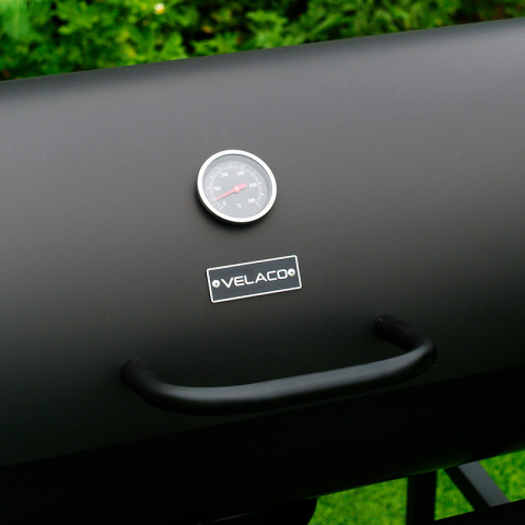 GRILL OGRODOWY WĘGLOWY Z POKRYWĄ I PÓŁKAMI VL09 CZARNY GRILL OGRODOWY WĘGLOWY Z POKRYWĄ I PÓŁKAMI VL09 CZARNY