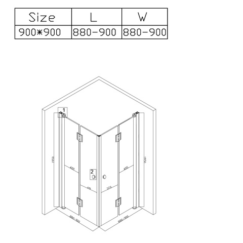KABINA PRYSZNICOWA KWADRATOWA KZ1290B CHROM 90x90 CM KABINA PRYSZNICOWA KWADRATOWA KZ1290B CHROM 90x90 CM
