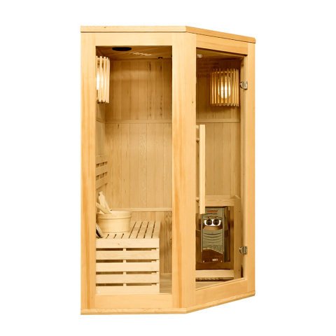 SAUNA FIŃSKA WYSOKOTEMPERATUROWA Z PIECEM BODO2/HARVIA 3,5KW 1-2 OSOBOWA 120x120 CM