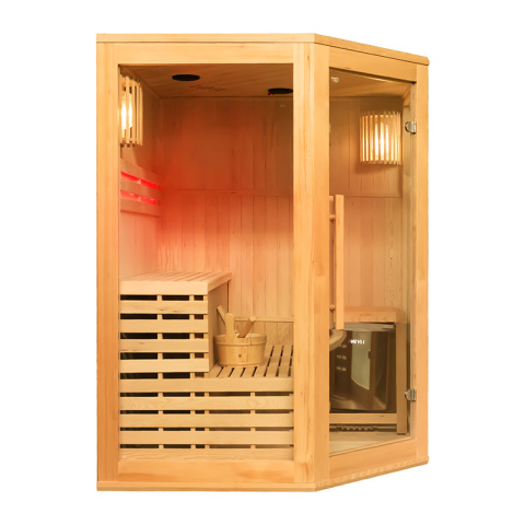 SAUNA FIŃSKA WYSOKOTEMPERATUROWA Z PIECEM BODO4/HARVIA 6KW 4-5 OSOBOWA 150x150 CM