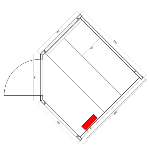 SAUNA FIŃSKA WYSOKOTEMPERATUROWA Z PIECEM BODO4/HARVIA 6KW 4-5 OSOBOWA 150x150 CM