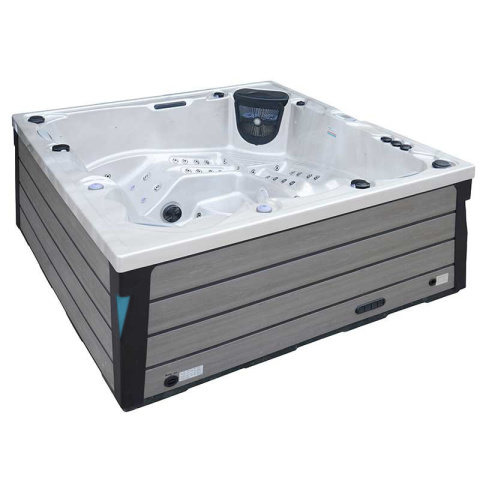 JACUZZI OGRODOWE WANNA SPA340ECO CAPPUCCINO OBUDOWA SZARA DESKA 220x220 CM