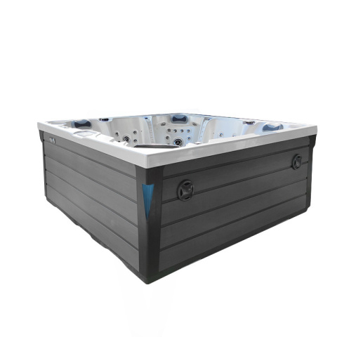 JACUZZI OGRODOWE WANNA SPA340ECO CAPPUCCINO OBUDOWA SZARA DESKA 220x220 CM