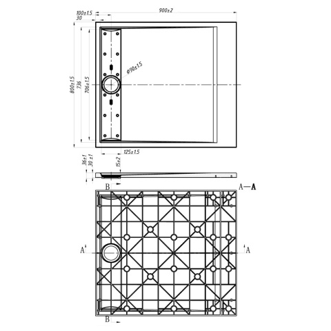 BRODZIK PRYSZNICOWY KAMIENNY PROSTOKĄTNY SLIM DEKO CZARNY 90x80 CM BRODZIK PRYSZNICOWY KAMIENNY PROSTOKĄTNY SLIM DEKO CZARNY 90x80 CM