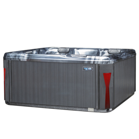 JACUZZI OGRODOWE WANNA SPA566 FULL CZARNA FALA OBUDOWA ANTRACYT 200x200 CM