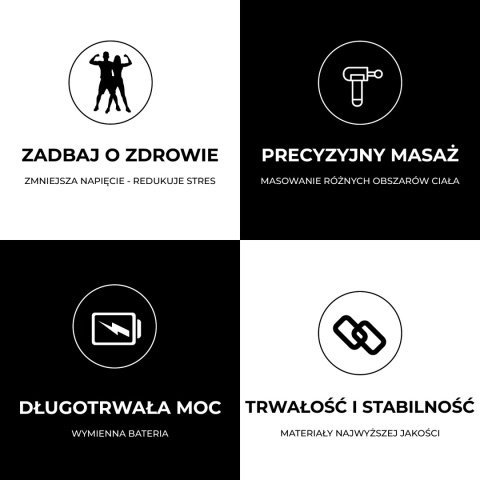 PISTOLET DO MASAŻU MOCNY MASAŻER DO PLECÓW CIAŁA MASSAGE GUN 100W + 8 KOŃCÓWEK RP08 PISTOLET DO MASAŻU MOCNY MASAŻER DO PLECÓW CIAŁA MASSAGE GUN 100W + 8 KOŃCÓWEK RP08