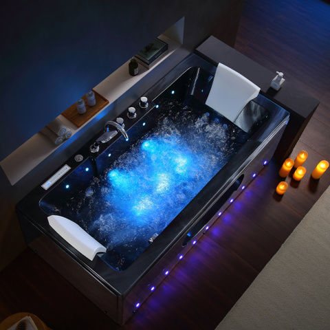 WANNA SPA Z HYDROMASAŻEM IRIS CZARNA FALA 933A BLACK CZARNA 150x84 WANNA SPA Z HYDROMASAŻEM IRIS CZARNA FALA 933A BLACK CZARNA 150x84