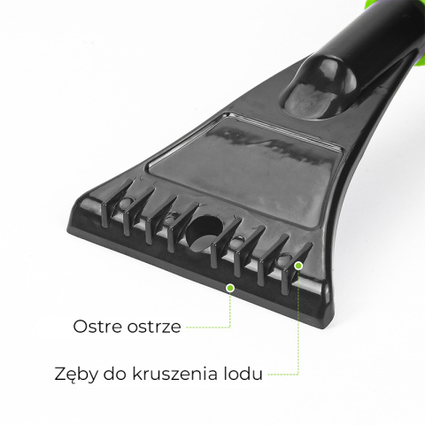 SZCZOTKA SKROBACZKA DO SAMOCHODU 2W1 TELESKOPOWA REGULOWANA VENOM CZARNO-ZIELONA 73-109 CM