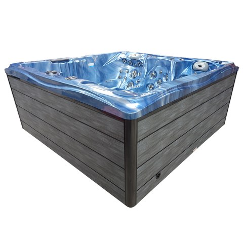 JACUZZI OGRODOWE WANNA SPA747 NIEBIESKA FALA OCEANU OBUDOWA SZARA DESKA F22 210x210 CM