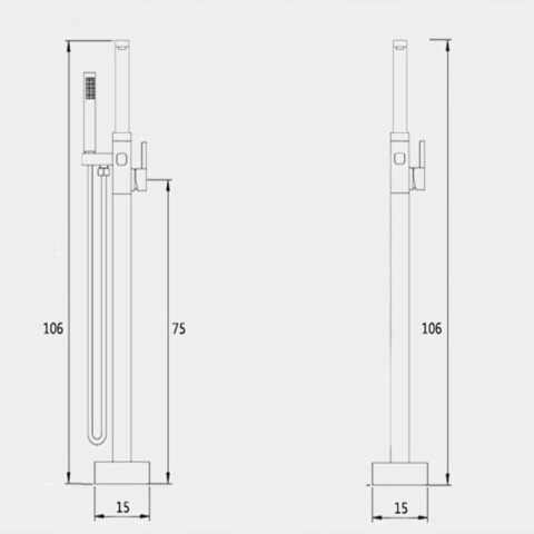 BATERIA ŁAZIENKOWA WOLNOSTOJĄCA F2037C ZŁOTA