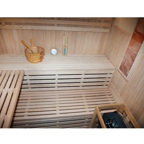 SAUNA FIŃSKA WYSOKOTEMPERATUROWA Z PIECEM KEMI5/HARVIA 6KW 4-5 OSOBOWA 180x160 CM