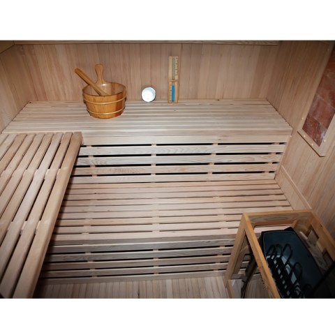 SAUNA FIŃSKA WYSOKOTEMPERATUROWA Z PIECEM KEMI5/HARVIA 6KW 4-5 OSOBOWA 180x160 CM