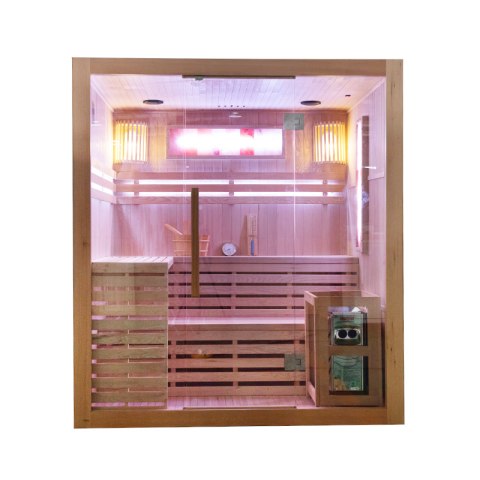 SAUNA FIŃSKA WYSOKOTEMPERATUROWA Z PIECEM KEMI5/HARVIA 6KW 4-5 OSOBOWA 180x160 CM