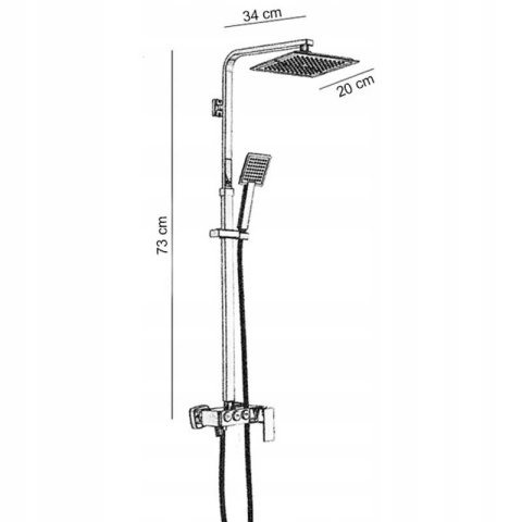 BATERIA PRYSZNICOWA ŁAZIENKOWA Z DESZCZOWNICĄ T15A CHROM BATERIA PRYSZNICOWA ŁAZIENKOWA Z DESZCZOWNICĄ T15A CHROM