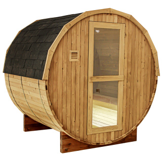 SAUNA OGRODOWA FIŃSKA BECZKA Z PIECEM FORSA 4-6 OSOBOWA 210x180 CM