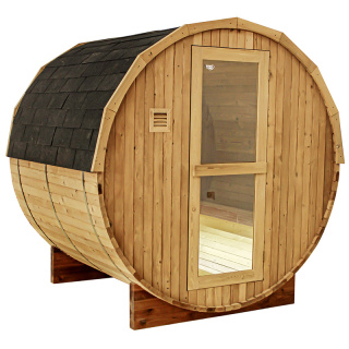 SAUNA OGRODOWA FIŃSKA BECZKA Z PIECEM FORSA-HG 4-6 OSOBOWA 210x180 CM