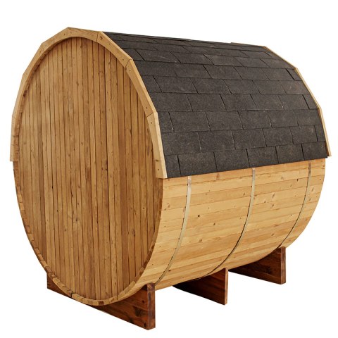 SAUNA OGRODOWA FIŃSKA BECZKA Z PIECEM TROMSO 4-6 OSOBOWA 210x210 CM