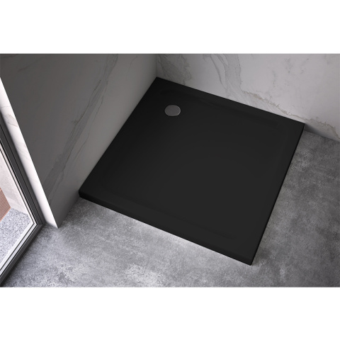 BRODZIK PRYSZNICOWY KWADRATOWY SLIM ST02B CZARNY 90x90 CM
