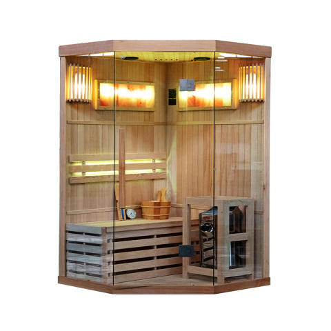 SAUNA FIŃSKA WYSOKOTEMPERATUROWA Z PIECEM KEMI2/HARVIA 3,5KW 1-2 OSOBOWA 120x120 CM